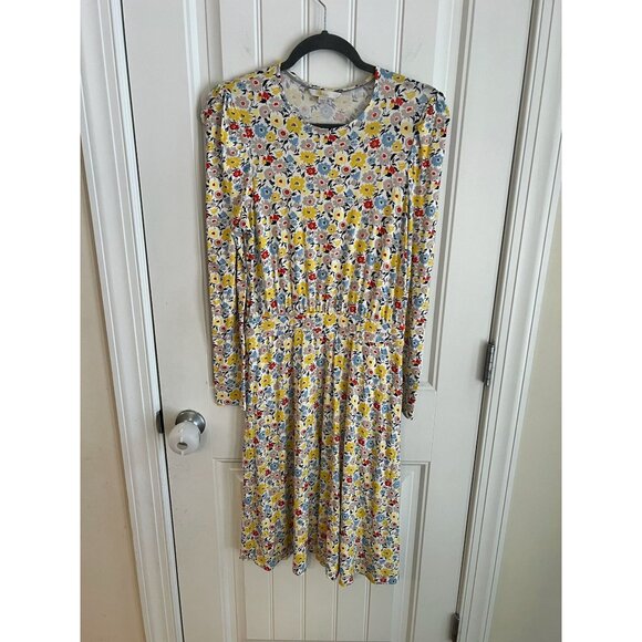 Boden Women's Floral Multicolor Long Sleeve Dress with pockets Size 4 - Picture 2 of 6